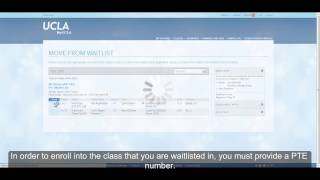 MyUCLA Tutorial: Move from Waitlist