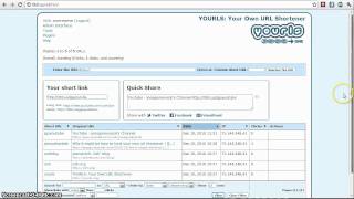 A Test drive of the YOURLS shortening service interface