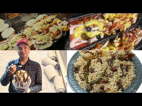 Most Famous Grill Burger in Lahore | Bannu Beef Pulao | Ice Cream Rolls | Street Food in Lahore