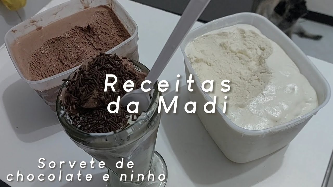 Sorvete de chocolate e ninho (com gelatina incolor)