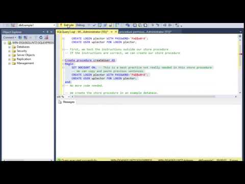 Creating and Executing a simple store procedure in Microsoft SQL Server 2016