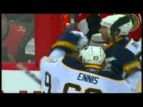 Derek Roy does his best Jordan Eberle Impression  -sick goal- Sabres @ Senators 10.09.10