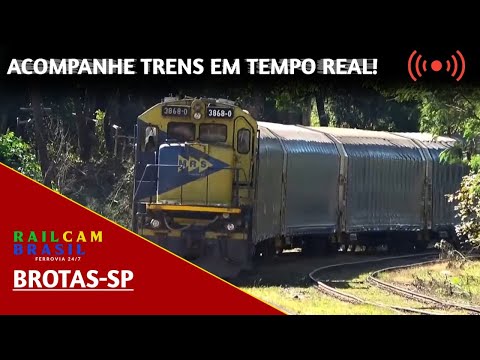 TRENS AO VIVO NA ESTAÇÃO DE BROTAS, SP - BRASIL