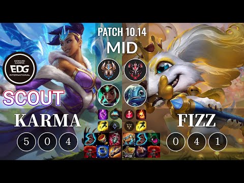 EDG Scout Karma vs Fizz Mid - KR Patch 10.14
