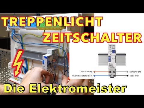 Wiring and connecting staircase circuit (Theben) Staircase light timer button tutorial