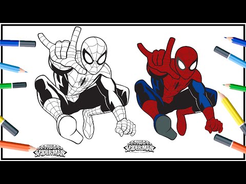 Spiderman, Marvel Coloring Pages, How To Draw SpiderMan - Avengers - Hero - Marvel, Spiderman is Red