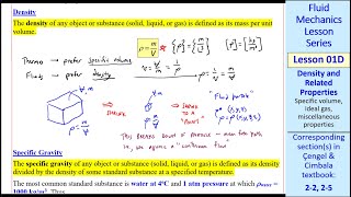 Fluid Mechanics Lesson 01D: Density and Related Properties