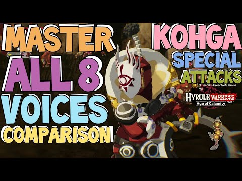 Master Kohga Special Attacks All 8 Voices Comparison - Hyrule Warriors: Age of Calamity