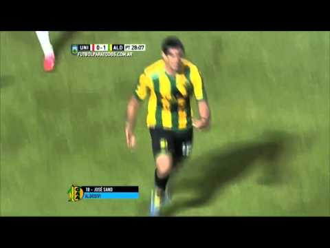 Gol de Sand. Unión 0 - Aldosivi 1. Liguilla Pre-Sudamericana 2015. Primera División 2015. FPT.
