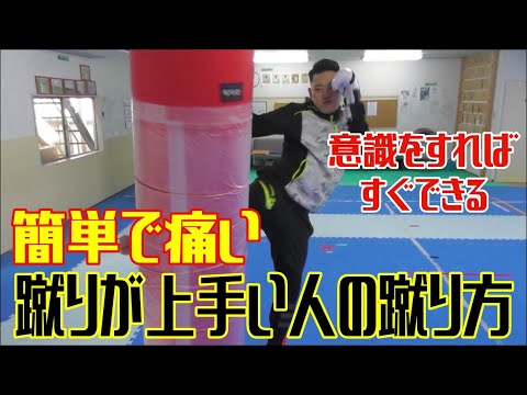 【痛い蹴り】蹴りの上手い人の蹴り方はこんなに簡単だった！解説します！