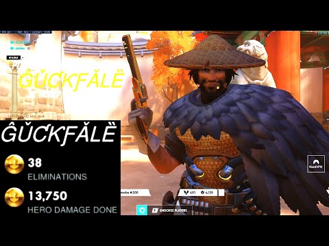 Gale McCree and Tracer gameplay - POTG! 38 elims! [ Overwatch Season 28 Top 500 ]