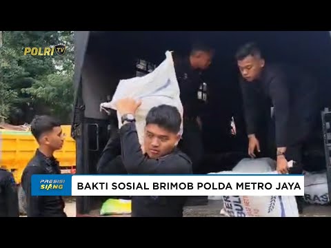 BRIMOB POLDA METRO JAYA MELAKSANAKAN BAKTI SOSIAL BAGI WARGA KAMPUNG GASONG TEBET