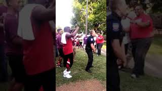 Police Officer Dancing "Cupid Shuffle" at Block Party