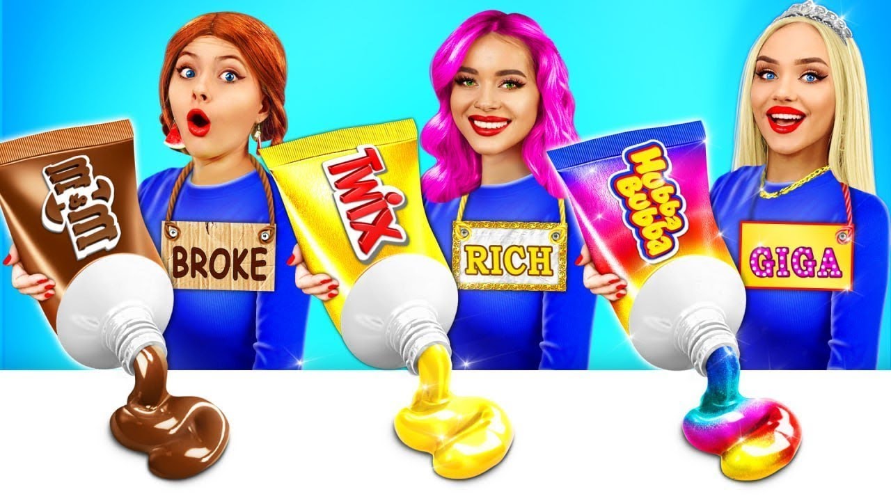 【お金持ちvs貧乏人vsギガ金持ちフードチャレンジ】高級食材vs安物食材のバトル by RATATA CHALLENGE