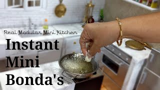 Instant Mini Bonda In Mini Kitchen | Tiny Modular Kitchen | Tiny Foods | Instant Breakfast Recipes |