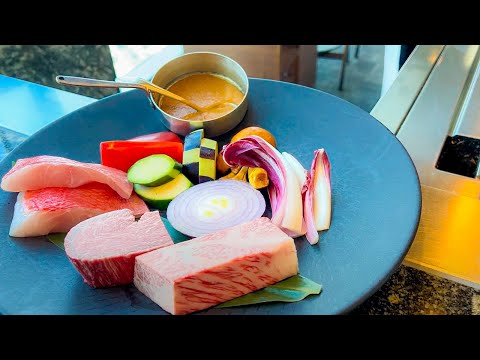 【Teppanyaki】Lunch $ 41 Osaka Marriott Miyako Hotel "Restaurant ZK" on the 57th floor.