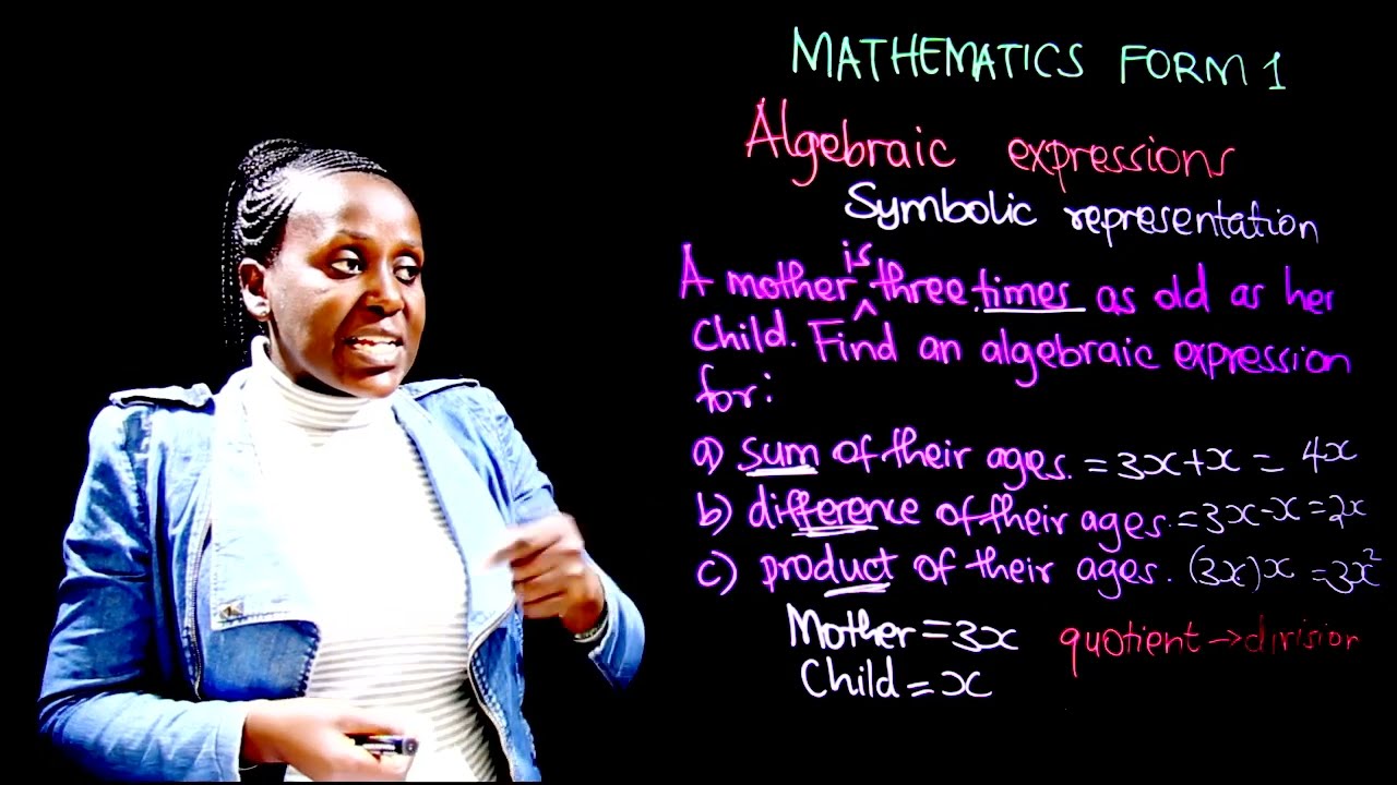 Form 1 Mathematics Teacher Agnes Mugo - Algebraic Expressions