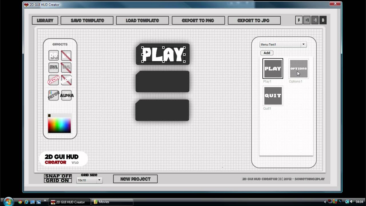2D GUI HUD Creator - Menu Tutorial