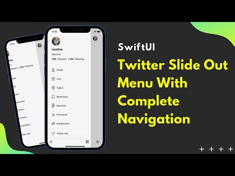 SwiftUI 3.0 Twitter Slide Out Menu With Complete Navigation's - Complex UI - Twitter UI - Xcode 13