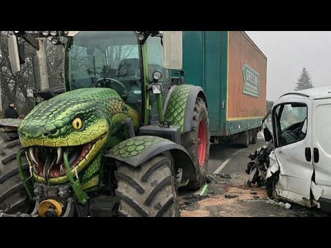 Tractors Stuck In Mud Accident, Idiot Driving John Deere - Crazy Operating Conditions