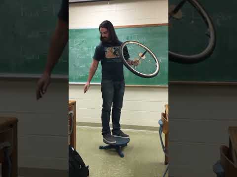 Angular Momentum Bike Wheel Demo - Short version