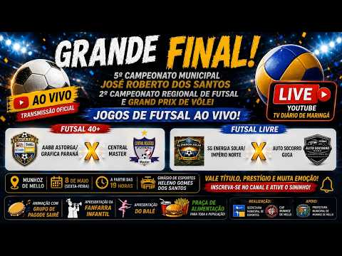 MUNHOZ DE MELO - Duelo de Gigantes: SG Energia Solar e Auto Socorro Guga decidem o Futsal Livre