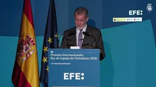 Palabras de Su Majestad el Rey en la entrega de los Premios Internacionales “Rey de España” de Periodismo 2026