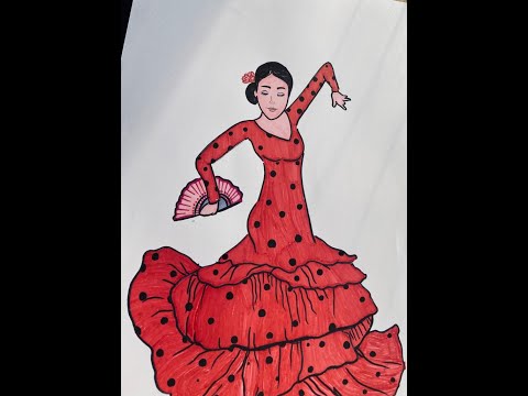 How to draw The Spanish Dance - Easy sketch for beginners
