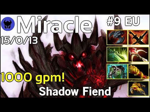 1000 gpm! Miracle [Liquid] plays Shadow Fiend!!! Dota 2 7.22
