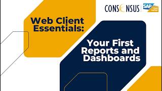 Web Client Essentials: Your First Reports and Dashboards