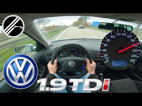 VW Golf 4 1.9 TDI | 101 PS | Top Speed Drive German Autobahn No Speed Limit POV