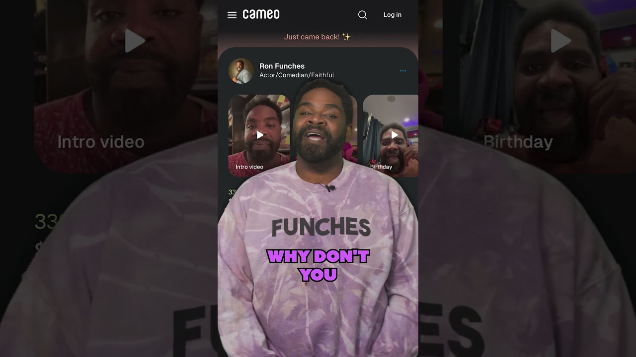 I’m officially on #cameo ! Get yours today, and add a touch of the Funch to any occasion.