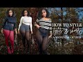 HOW TO STYLE TIGHTS SHORTS FALL WINTER EVENING OUTFIT IDEAS TRY ON MEKA LA RAE