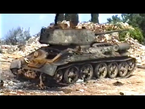 1992.05.23. - Izvidnički vod 1./1. gbr Tigrovi - Uništeni tenk T 34 u Lisniku