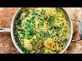 Simple pasta with garlic spinach and ZA'ATAR