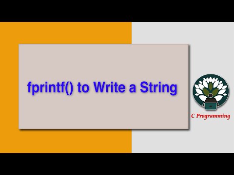 Fprintf To Write A String