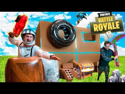 FORTNITE IN REAL LIFE BOX FORT!! 📦⛏Fortnite Nerf War Challenge! Video