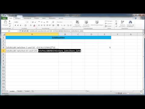 Excel 2010 - Zufallszahlen generieren