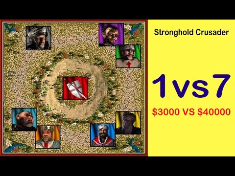1 vs 7 | Stronghold Crusader | 3000 VS 40000
