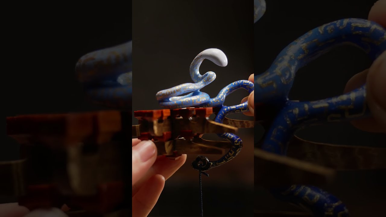 This is a beautifully crafted spirit snake wooden hairpin.#woodworking #handmade #hairpins