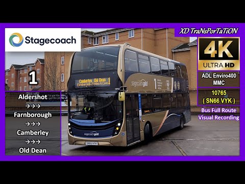 [Stagecoach South] 1 ~ Aldershot Bus Station ➝ Old Dean, Berkshire Road【4K UW】