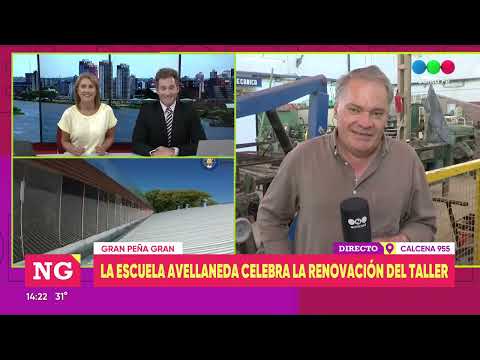 Gran peña en la escuela Avellaneda para inaugurar las obras en el techo del taller