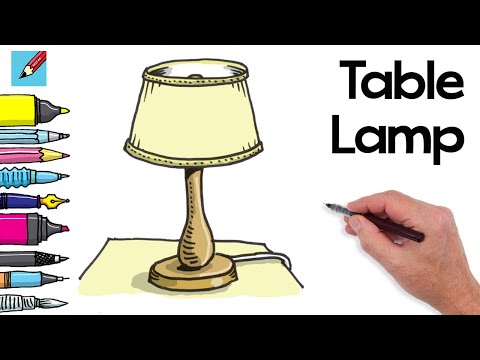 Part of a video titled How To Draw a Table Lamp Real Easy - Spoken Lesson - YouTube