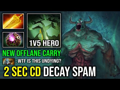 NEW 1v5 Offlane Carry Undying First Item Radiance 2 Sec CD Decay Unlimited Skill Spam Dota 2