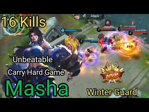 No Mercy Savage Fighter Masha ! 16 Kills | Skin Giveaway | Mobile Legends