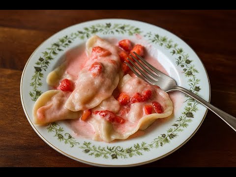 Sweet Strawberry Varenyky Recipe | Ukrainian Dumplings with Fruit Filling | Easy Homemade Dessert