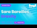 Sara Bareilles - Gravity (Lower Key) Piano Karaoke