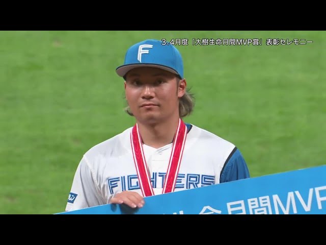 ファイターズ・伊藤大海 2024年3、4月度「大樹生命月間MVP賞」表彰式!! 2024年5月23日 北海道日本ハムファイターズ 対 オリックス・バファローズ