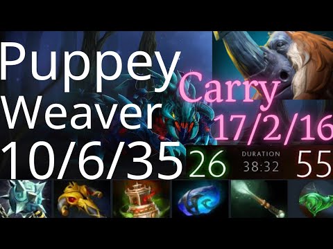 Puppey sup Weaver vs Leshrac, Spirit Breaker, Anti-Mage - massacre - dota2