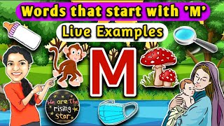 Words that start with M with live examples | letter M words for kids | WATRstar